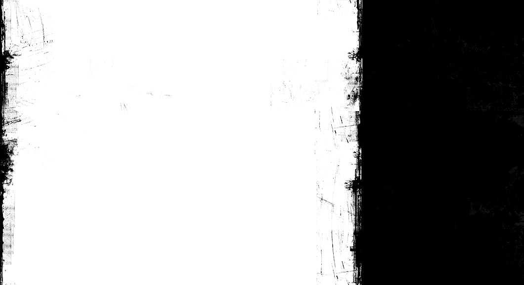 Abstract grunge texture panel split between chalky white and deep black with scratchy distressed edges and rough torn seams